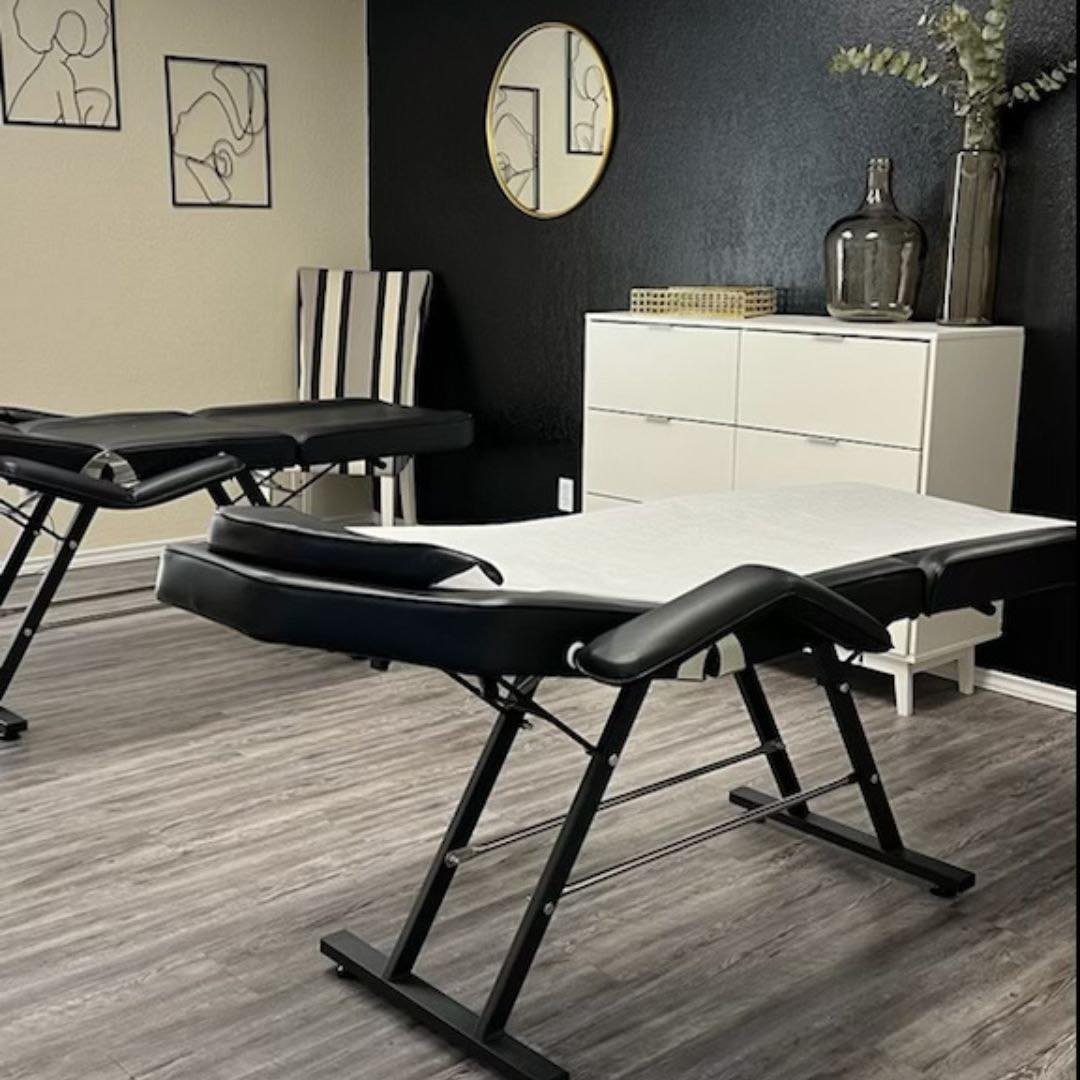 Treatment beds inside MN Skincare Studio